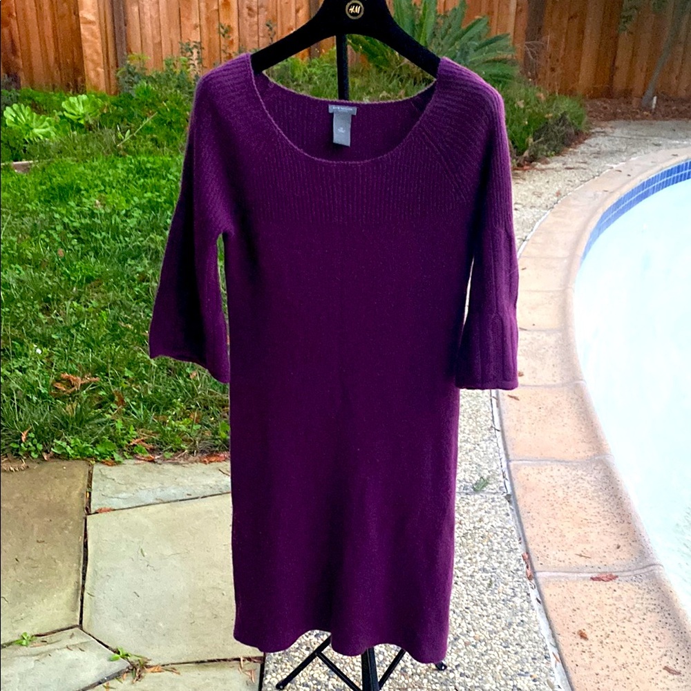 Ann Taylor Rich Purple Long Sleeve Dress, S/P